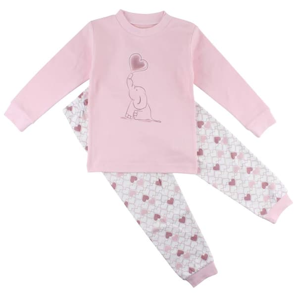 2-delt pyjamas med elefant og hjerter, Fixoni 86 cl
