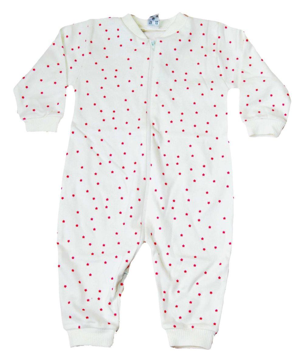 Pyjamasoveralls med lyserøde stjerner