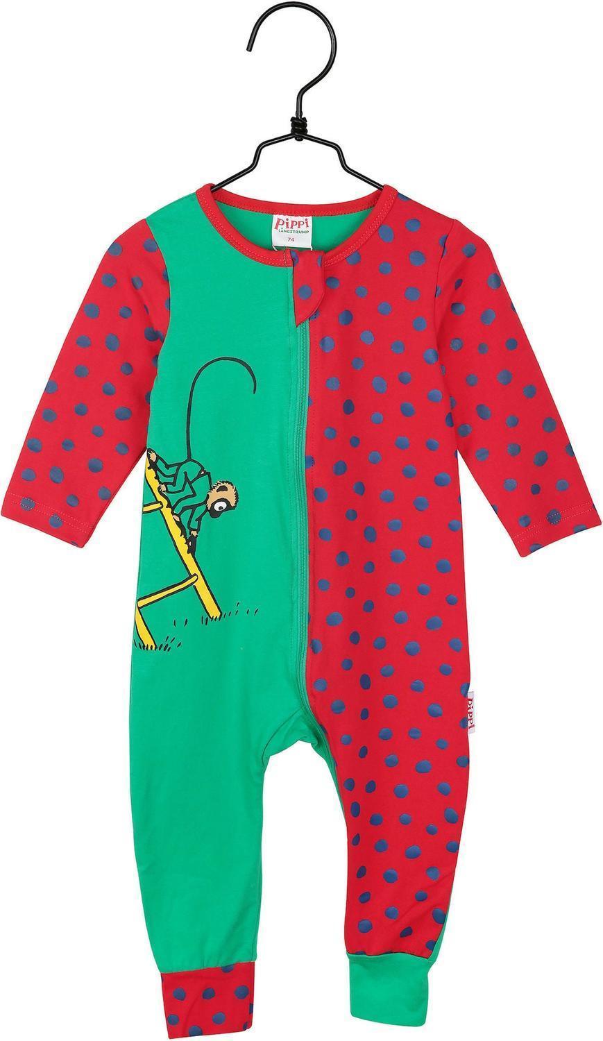 Pippi Langstrømpe Pyjamas Mr. Nilsson (rød / grøn)
