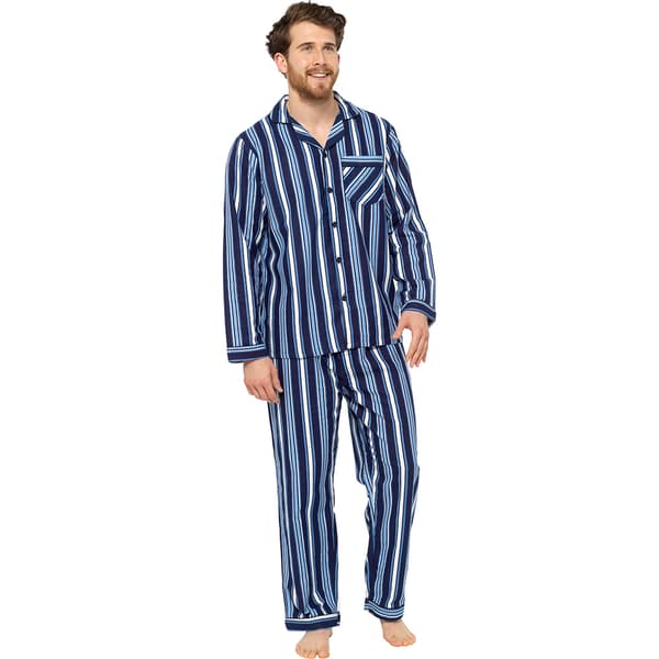 Tom Franks Stribet pyjamasæt i flannel til mænd