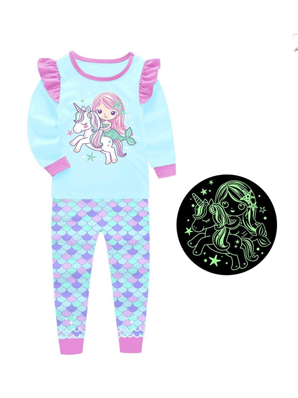 Glow in the dark Enhörning Tvådelad pyjamas