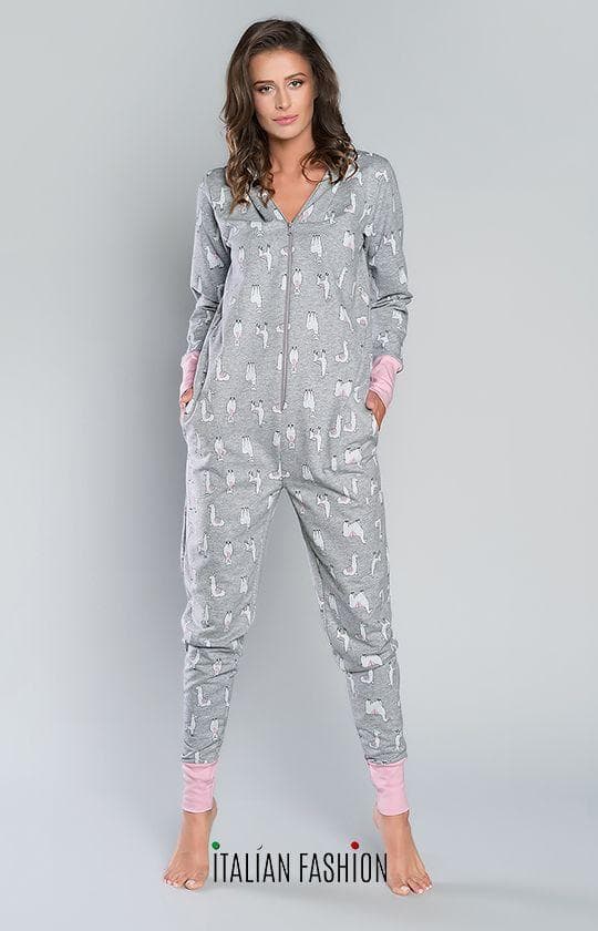 Lama suit dł.dł., heather gray-pink, XL