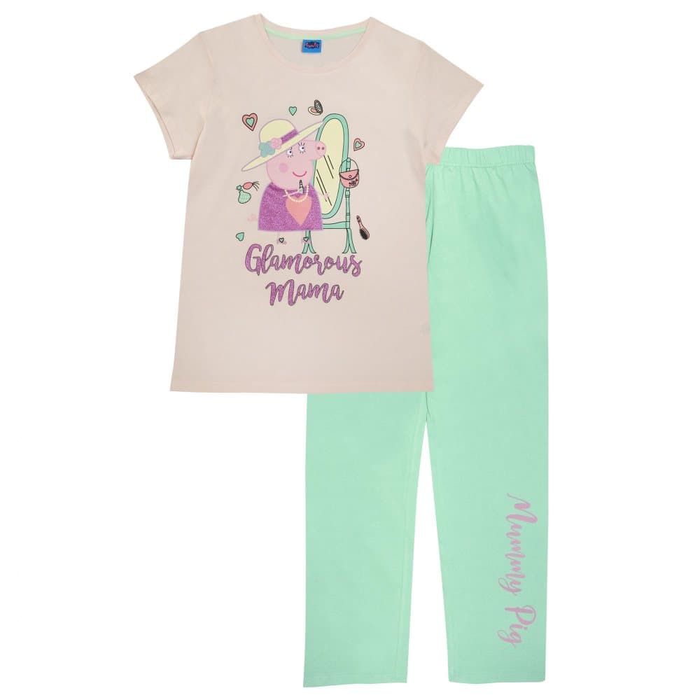 Peppa Pig Pyjamaset för kvinnor och damer med Mummy Pig Pig