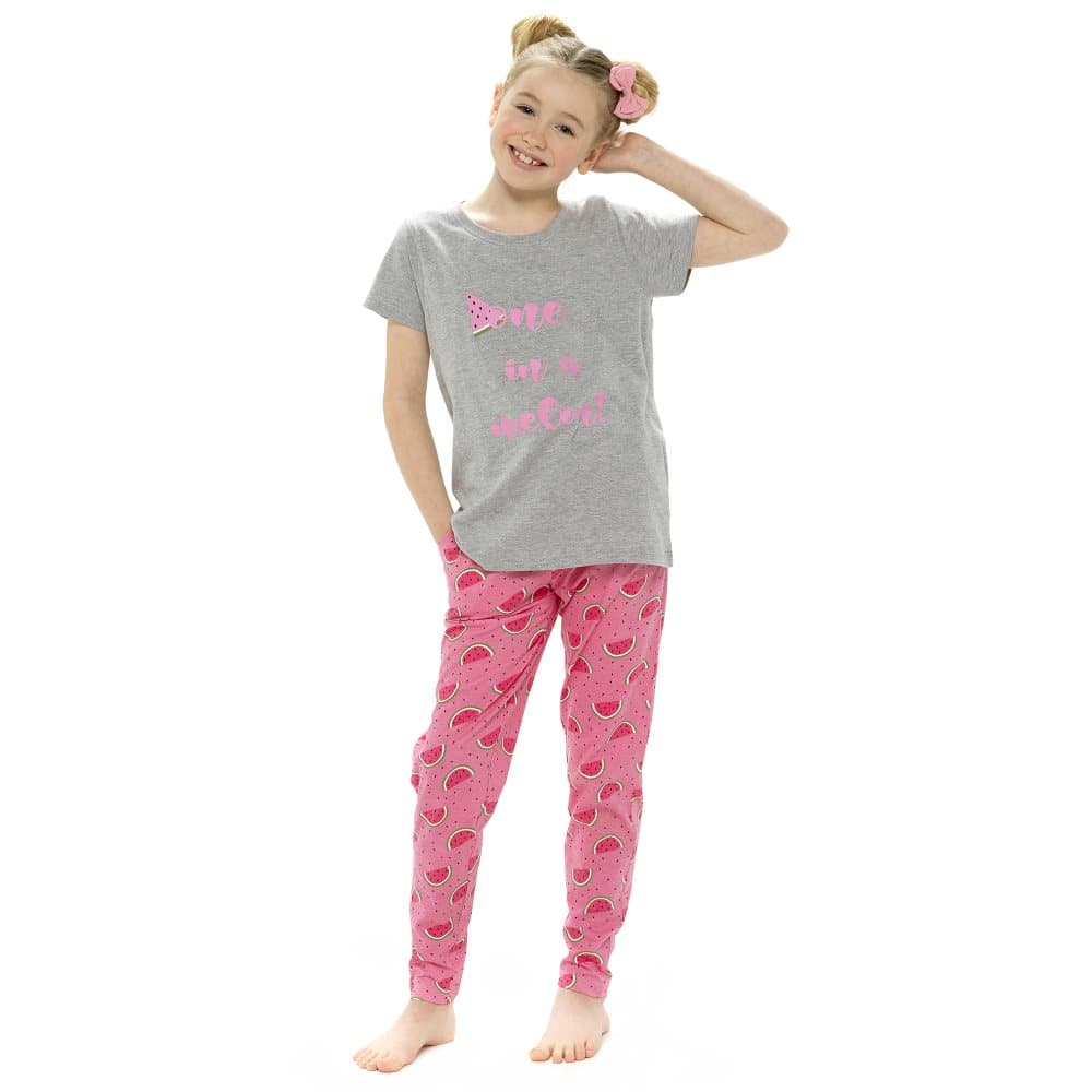 Foxbury Pyjamaset för flickor med topp och leggings med melontryck