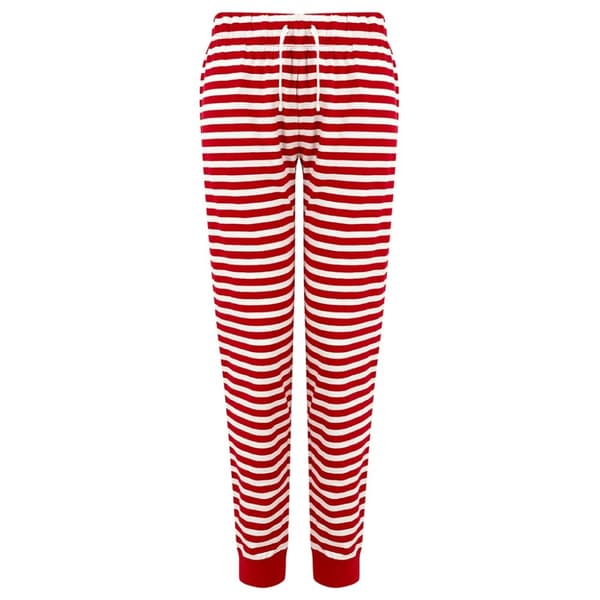 SF Womens/Ladies Stripe Lounge Pants Red/White S