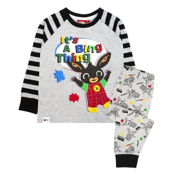 Bing Bunny Boys Its A Bing Thing Long-Sleeved Pyjama Set Grey/Black 3-4 Years