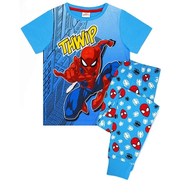 Spider-Man Pyjamasæt til børn/unge med tegneserie Blue/Red/White 7-8 Years