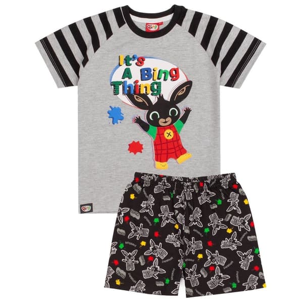 Bing Bunny Boys Its A Bing Thing Short Pyjama Set Grey/Black 2-3 Years