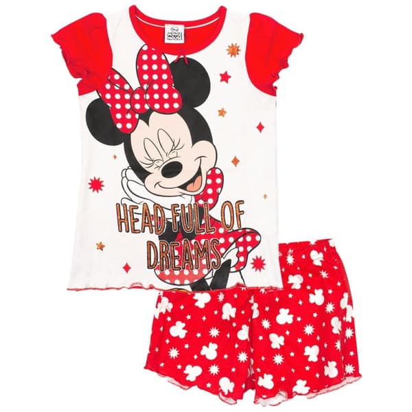 Minnie Mouse Piger med hovedet fuld af drømme kort pyjamasæt Red/White 3-4 Years