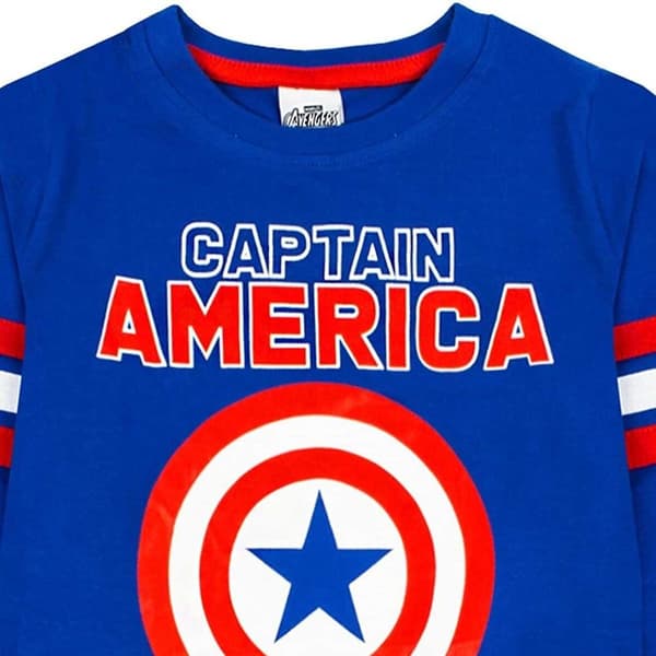 Captain America Pyjamasæt med lang skjold til drenge