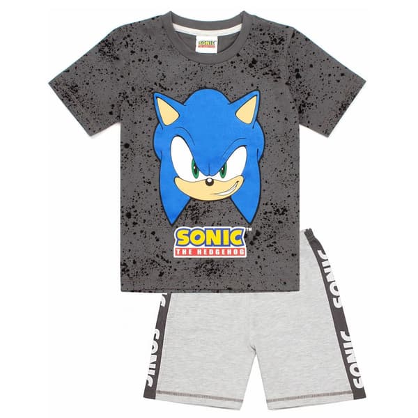 Sonic The Hedgehog Boys Gaming Short Pyjama Set Grey 5-6 Years