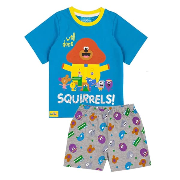 Hey Duggee Pyjamasæt med kort pyjamas med karakterfigurer fra Well Done Squirrels til drenge