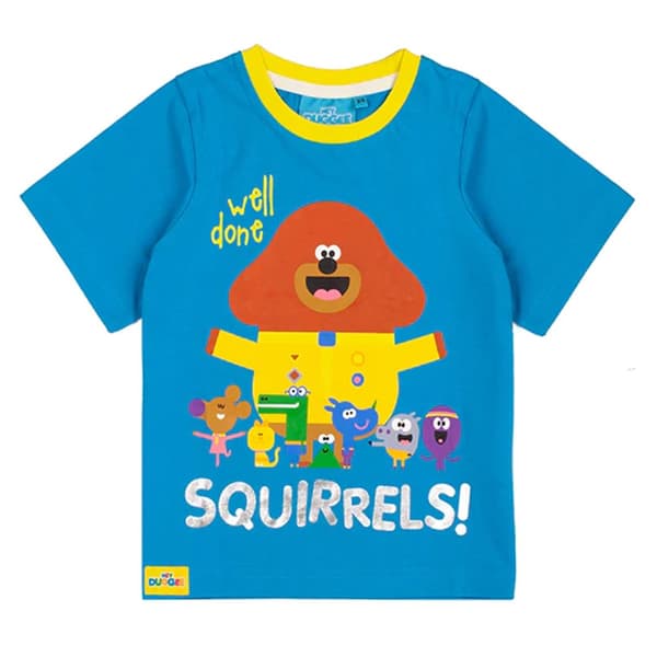 Hey Duggee Pyjamasæt med kort pyjamas med karakterfigurer fra Well Done Squirrels til drenge