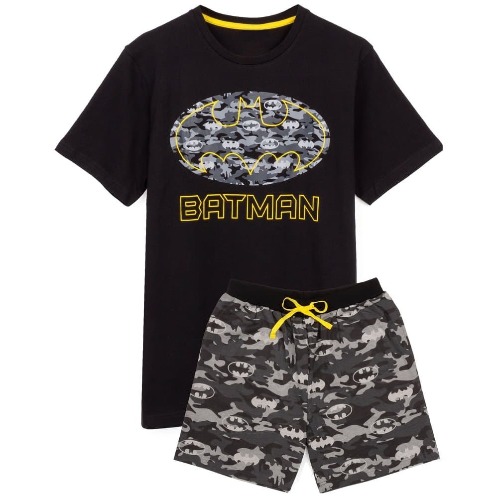 Batman Kort pyjamaset för män med logotyp och kamouflage