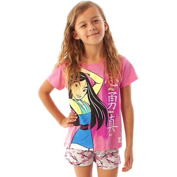 Mulan Flickor Loyal Brave True Short Pyjama Set för flickor