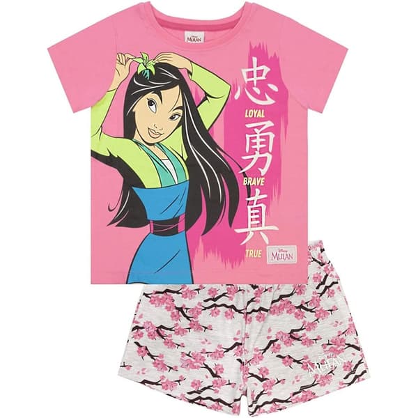 Mulan Flickor Loyal Brave True Short Pyjama Set för flickor