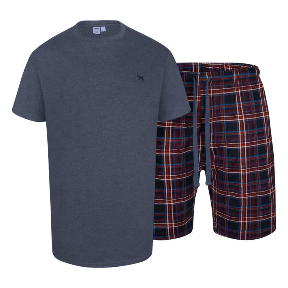 Duke Stansted D555 Kingsize Check Short Loungewear Set för herrar