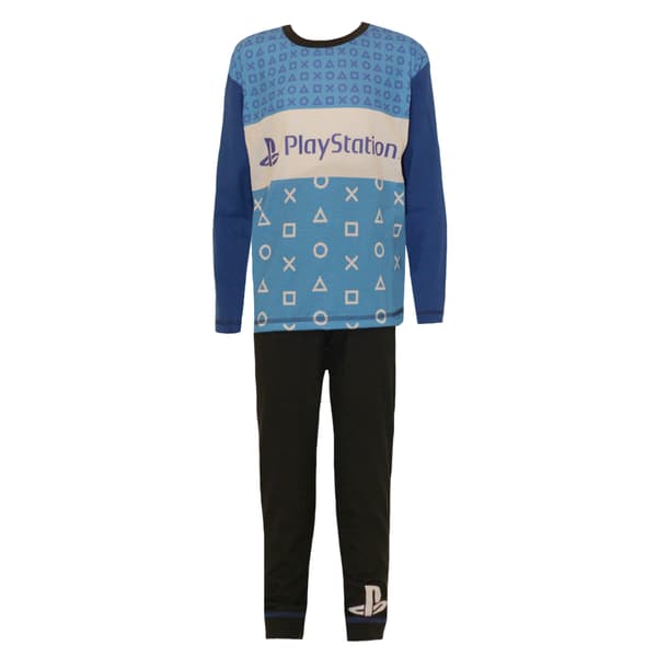 Playstation Pyjamaset med logotypmönster för pojkar för barn Black/Blue 5-6 Years