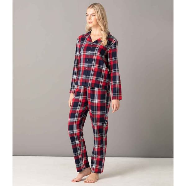 SF Womens/Ladies Tartan Pyjama Set