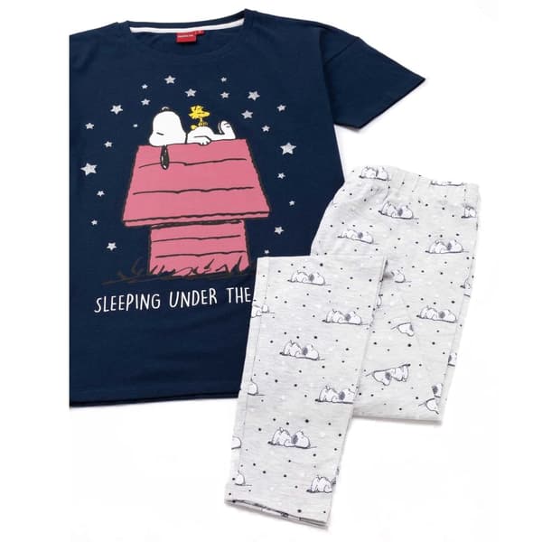 Peanuts Langt pyjamasæt til kvinder/damer med Snoopy