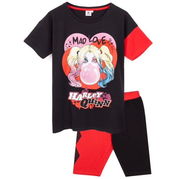 Harley Quinn Womens/Ladies Mad Love Pyjama Set Red/Black S