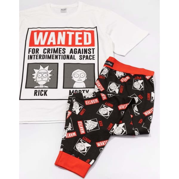 Rick And Morty Langt pyjamasæt med efterlysningsplakat til mænd