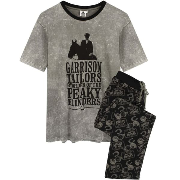 Peaky Blinders Mens Long Pyjama Set Grey/Black L
