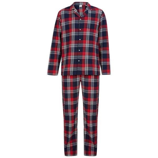 SF Mens Tartan Pyjama Set Red/Navy L
