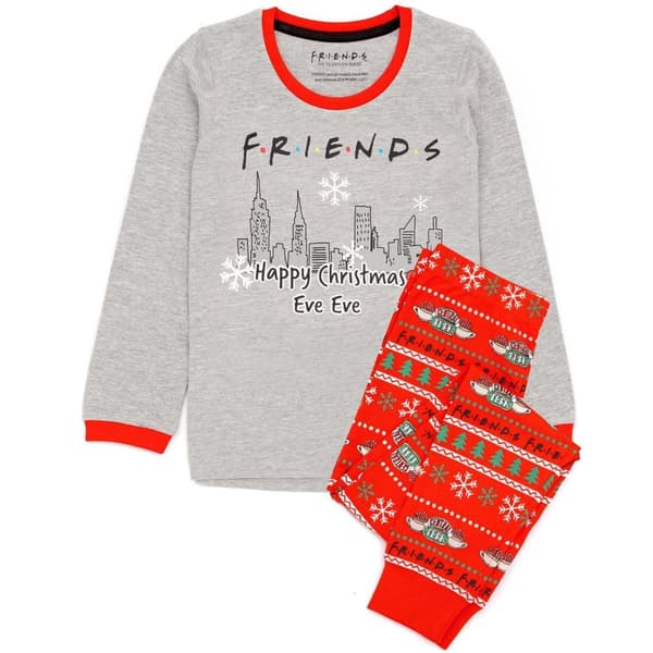 Friends Boys Christmas Pyjama Set Grey/Red 11-12 Years
