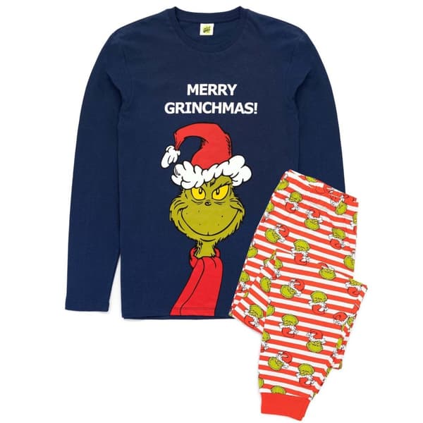 The Grinch Mens Christmas Pyjama Set Navy XXL