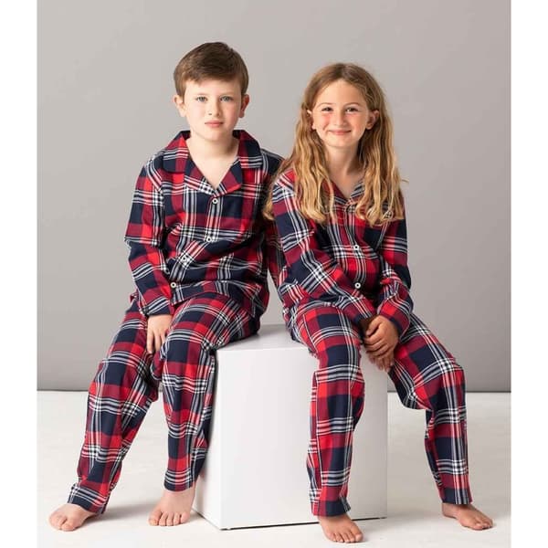 SF Minni Childrens/Kids Tartan Long Pyjama Set