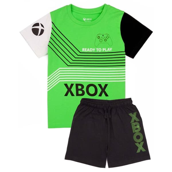 Xbox Kort pyjamasæt til drenge Green/Black/White 6-7 Years