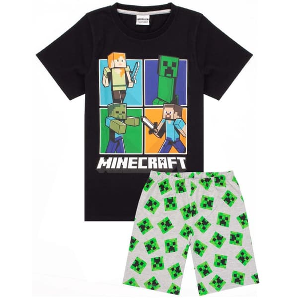 Minecraft Kort pyjamasæt til drenge