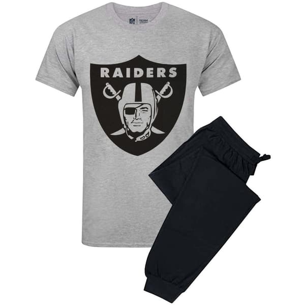 Las Vegas Raiders Långt pyjamaset med logotyp för män Grey/Black S