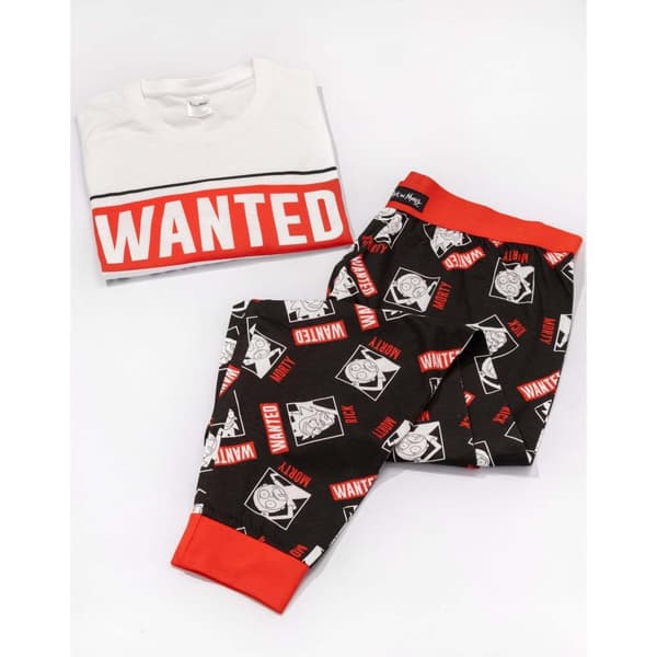 Rick And Morty Mens Wanted Poster Pyjama Set