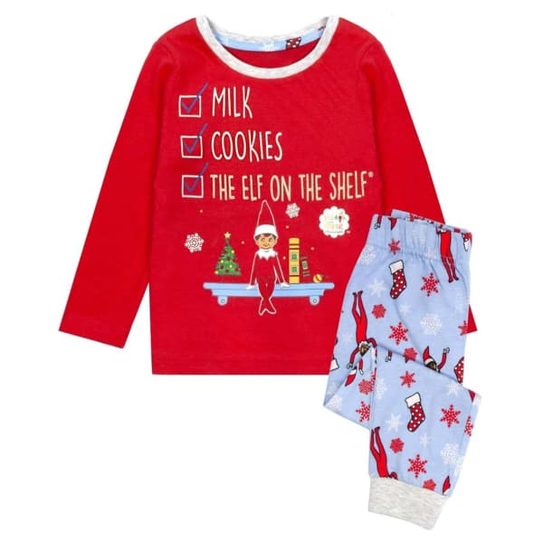 The Elf on the Shelf Childrens/Kids Christmas Pyjama Set Red/Blue/White 3-4 Years