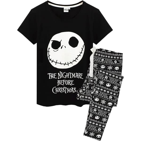 Nightmare Before Christmas Womens/Ladies Jack Skellington Pyjama Set Black/White XL