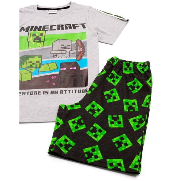 Minecraft Kort pyjamasæt til drenge
