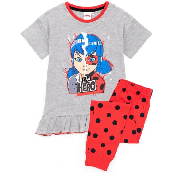 Miraculous Pyjamaset för flickor I Am My Own Hero! Heather Grey/Red/Black 8-9 Years