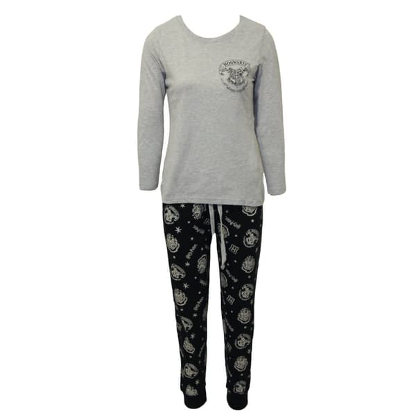 Harry Potter Womens/Ladies Hogwarts Crest Long Pyjama Set Blue S