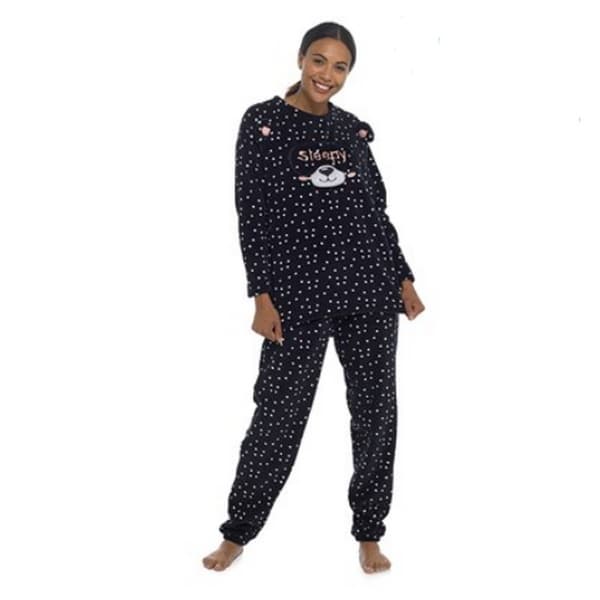 Foxbury Panda Twosie-pyjamasæt til kvinder/damer Black 16-18 UK