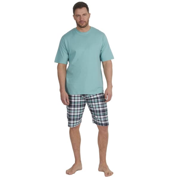 Cargo Bay Mens Checked Lounge Set Sea Green S