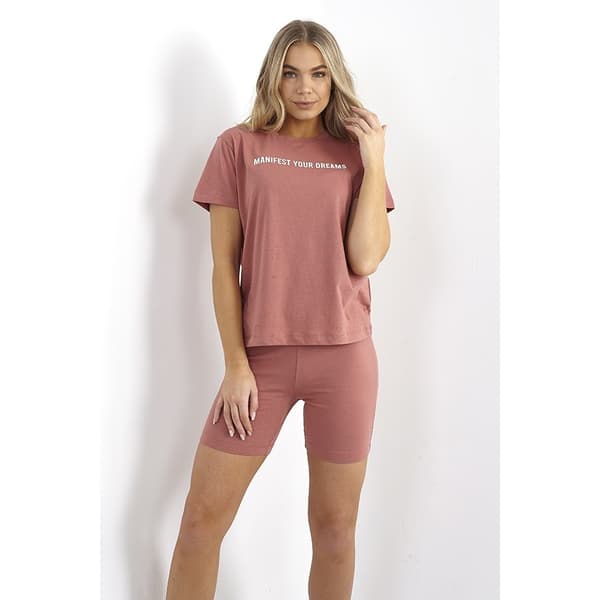 Brave Soul Womens/Ladies Manifest Your Dreams kort loungewear-set