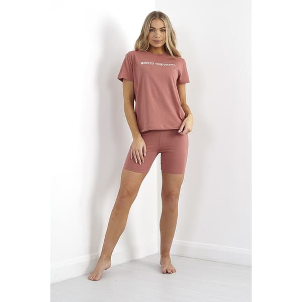 Brave Soul Womens/Ladies Manifest Your Dreams kort loungewear-set