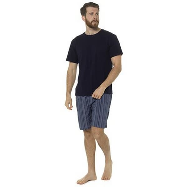 Foxbury Jersey stribet kort lounge sæt til mænd Navy Stripe M