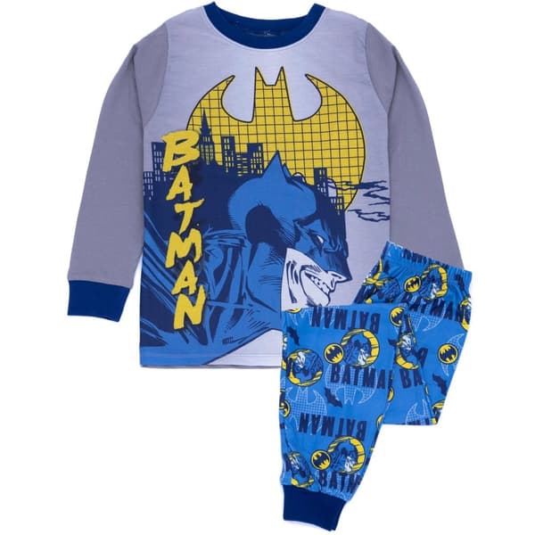 Batman Pyjamaset med långa ärmar för pojkar Grey/Blue/Yellow 7-8 Years