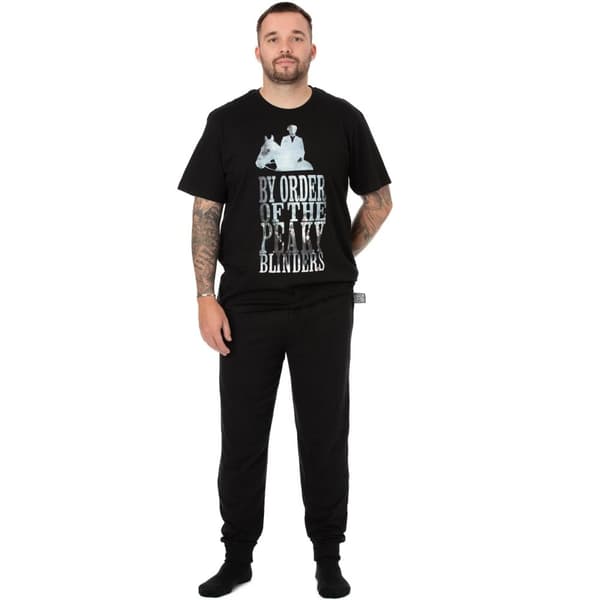 Peaky Blinders Mens By Order Long Pyjama Set Black S