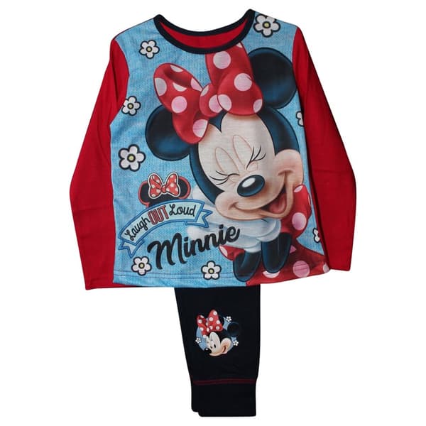 Disney Mickey & Friends Girls Minnie Mouse Top And Bottoms Pyjama Set Navy/Red 4-5 years