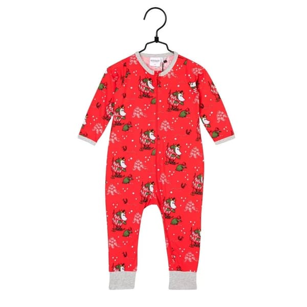 Mumin julepyjamas babyrød Rød 56
