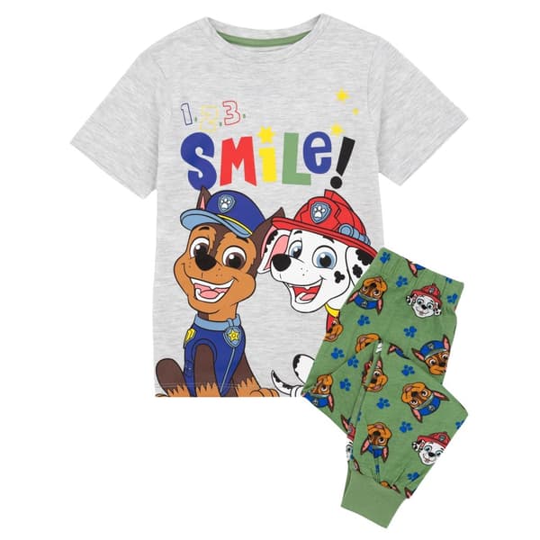 Paw Patrol Boys Smile Pyjama Set Green/Brown/White 5-6 Years